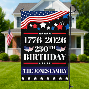Custom Family Name 250th Anniversary 1776 - 2026 Garden Flag LM32 895155