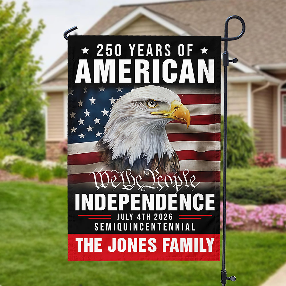Custom Family Name America 250th Anniversary We The People Eagle Garden Flag CH07 896880