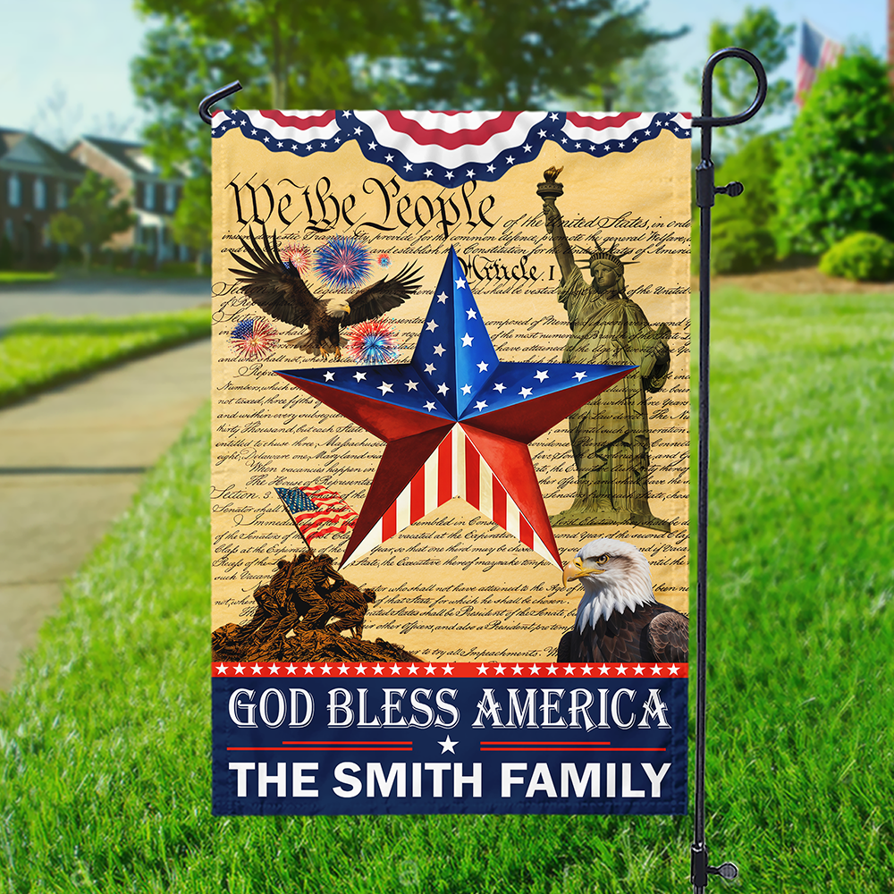 Custom Family Name We The People Flag God Bless America 250th Anniversary Garden Flag CH07 899170