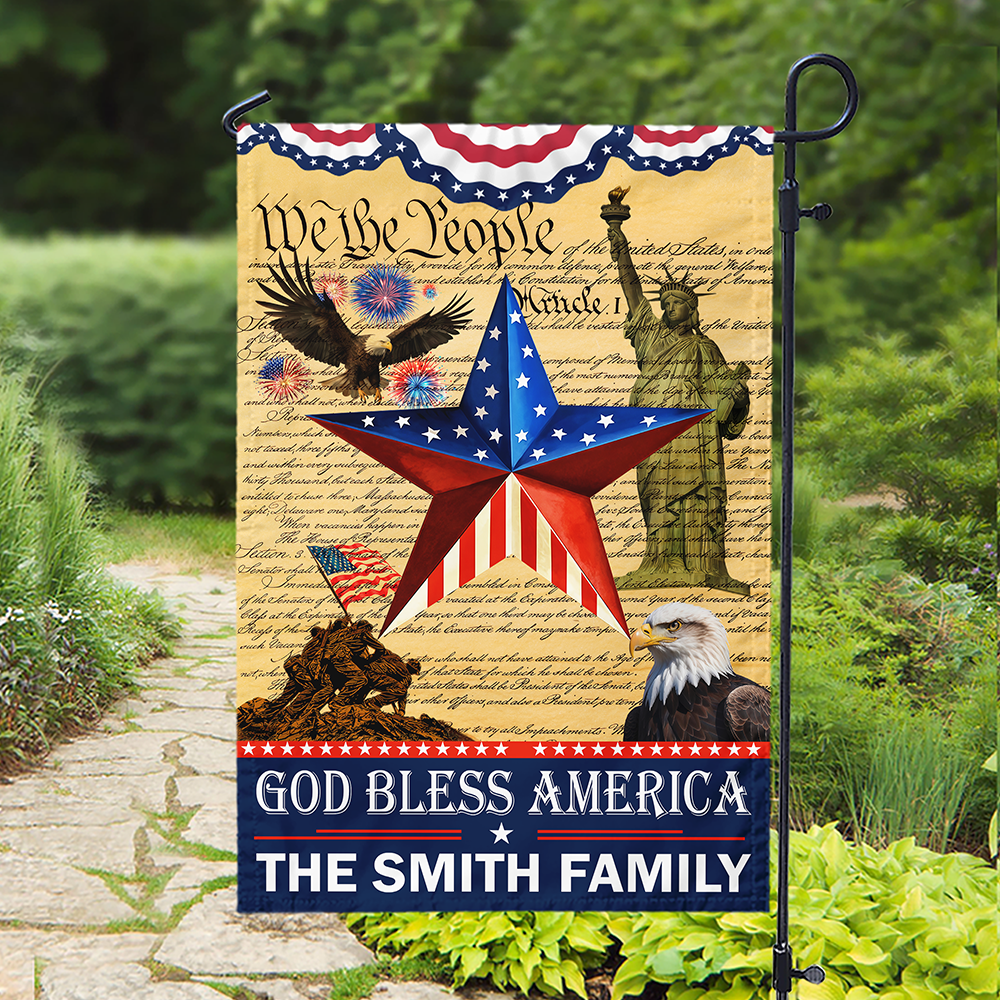 Custom Family Name We The People Flag God Bless America 250th Anniversary Garden Flag CH07 899170