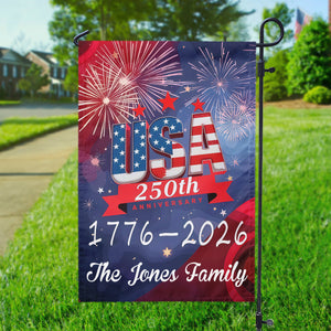USA 250th Years Anniversary 1776 America 2026 USA July 4th Personalized Garden Flag HA75 897902