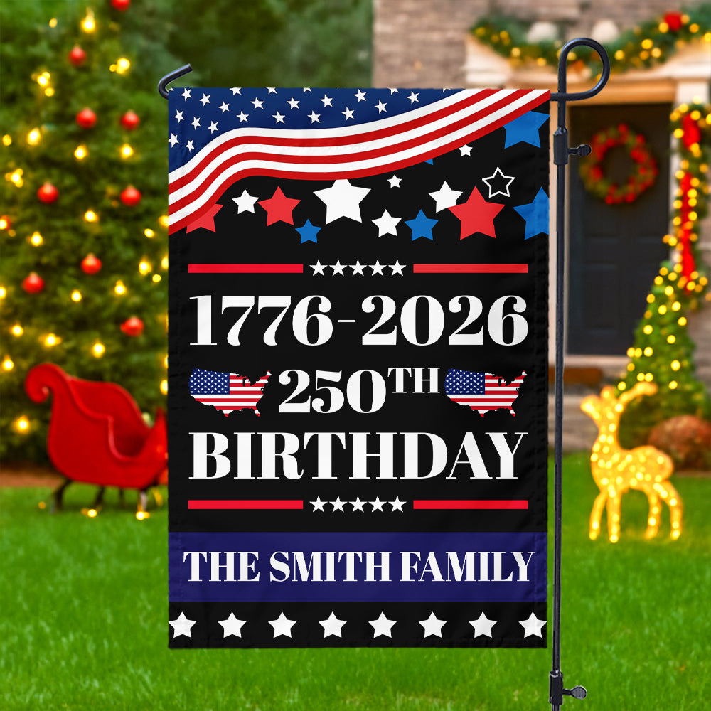 Custom Family Name 250th Anniversary 1776 - 2026 Garden Flag LM32 895155