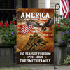 America Home Of The Brave - 250 Years of Freedom Custom Family Name Garden Flag CH07 910414