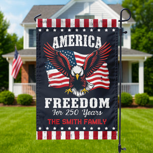America 250 Years of Freedom Patriotic Eagle Flag Personalized Garden Flag HA75 897350