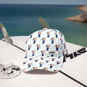 Custom Funny Golfer Photo Classic Cap - Golf Lovers Gift CH07 896350