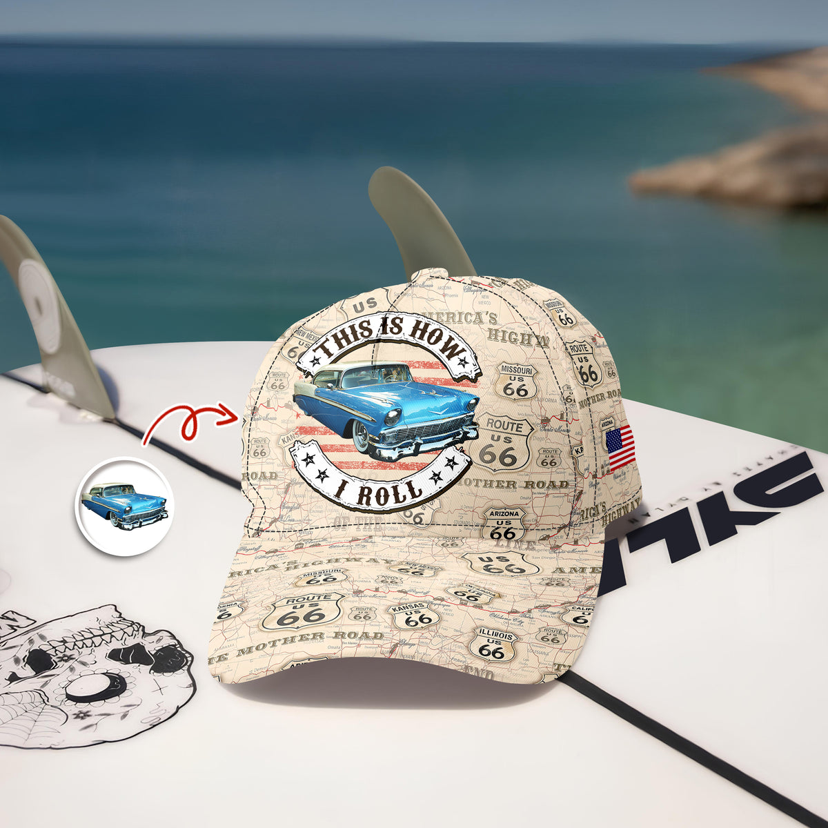 This Is How I Roll - Custom Vehicle Photo Upload Car Route 66 Classic Cap CH07 896384