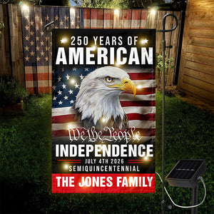 Custom Family Name America 250th Anniversary We The People Eagle LED Garden Flag CH07 899076