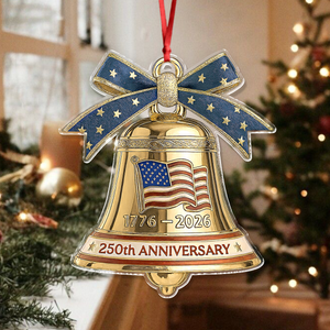 USA 250th Anniversary Bell Acrylic Ornament American Independence Christmas Gift CH07 899212