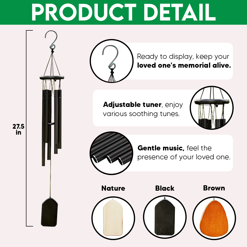 Personalized Pet Memorial Wind Chimes – Custom Photo Pet Loss Gift, In Loving Memory Outdoor Hanging Decor LM32 669523