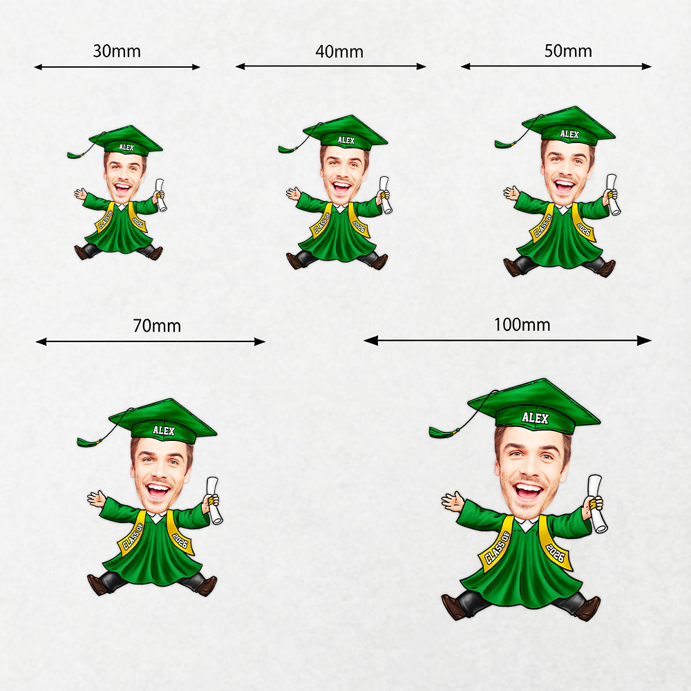 Custom Funny Face Class of 2026 Graduation Roll Sticker TH10 898795