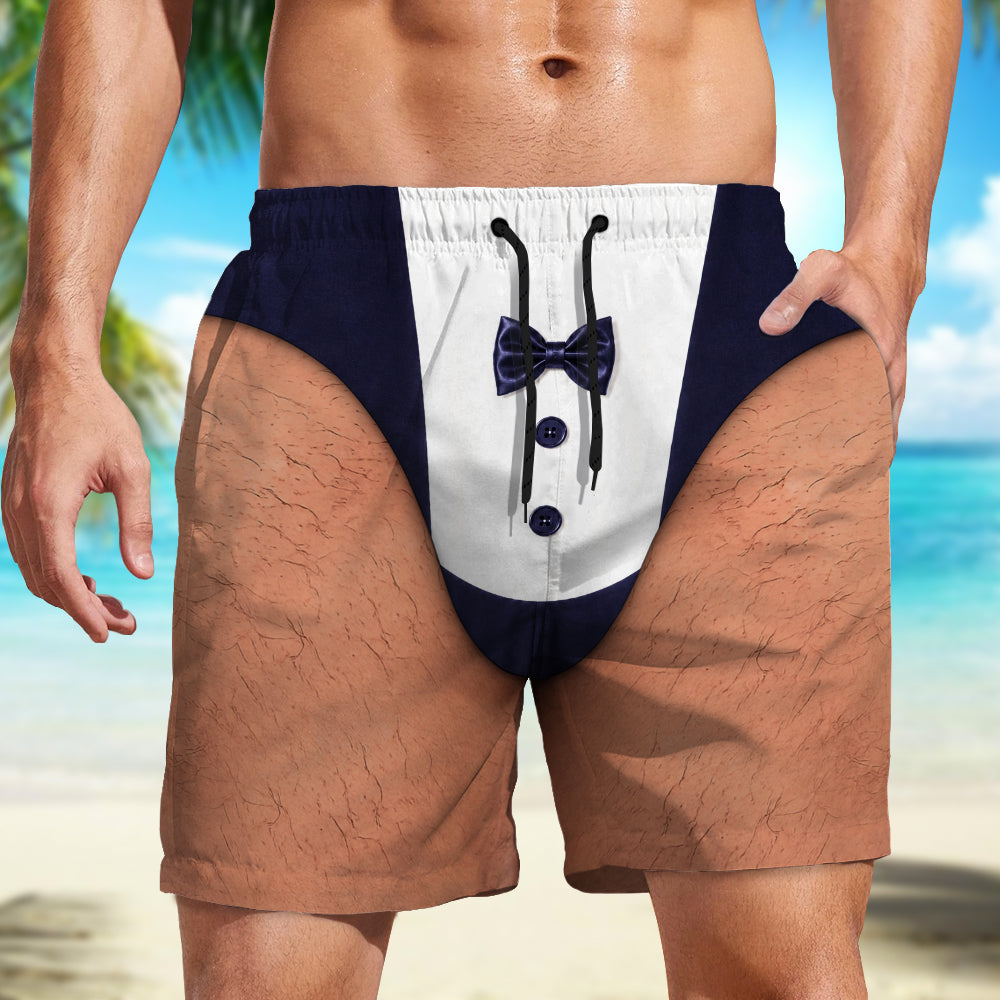 Personalized Funny Tuxedo Beach Shorts - Summer Vacation Gift for Men HA75 921860