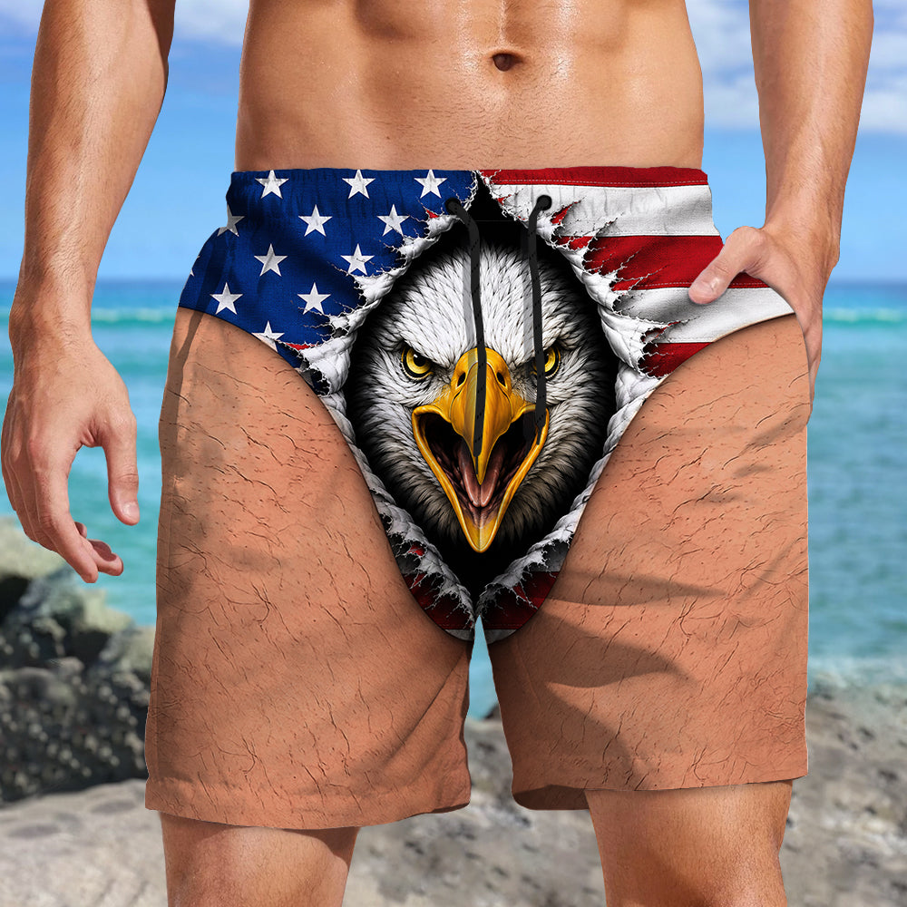 Custom Funny Patriotic Men Beach Short, Summer Vacation And Travel Gifts For Men HA75 921858