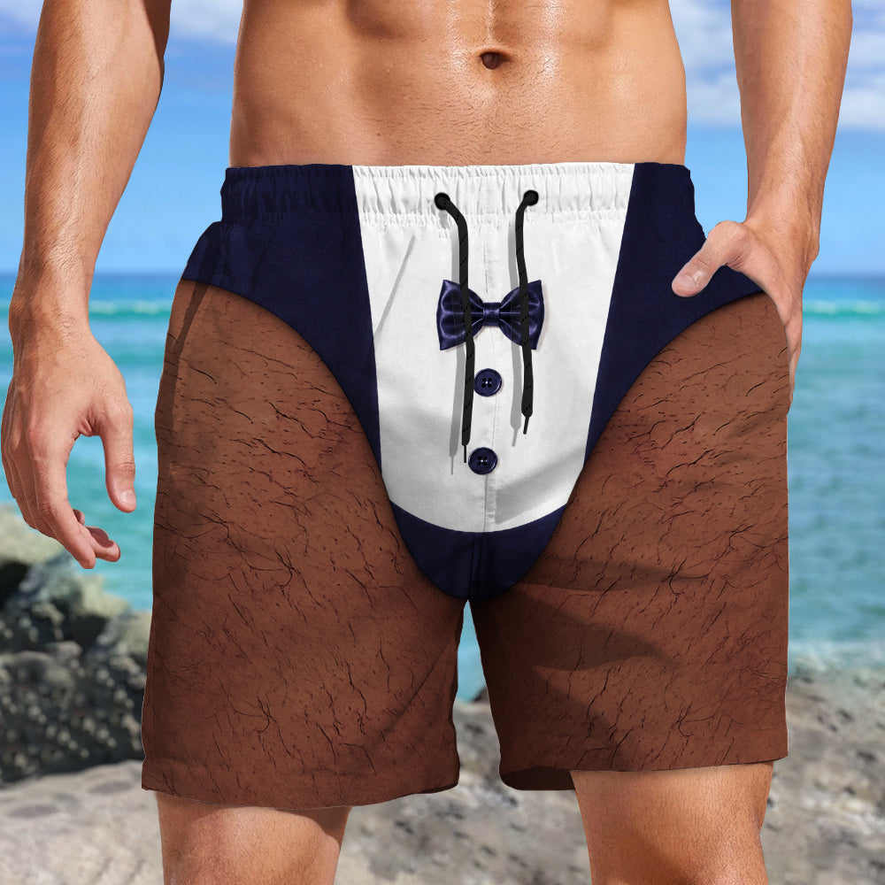 Personalized Funny Tuxedo Beach Shorts - Summer Vacation Gift for Men HA75 921860