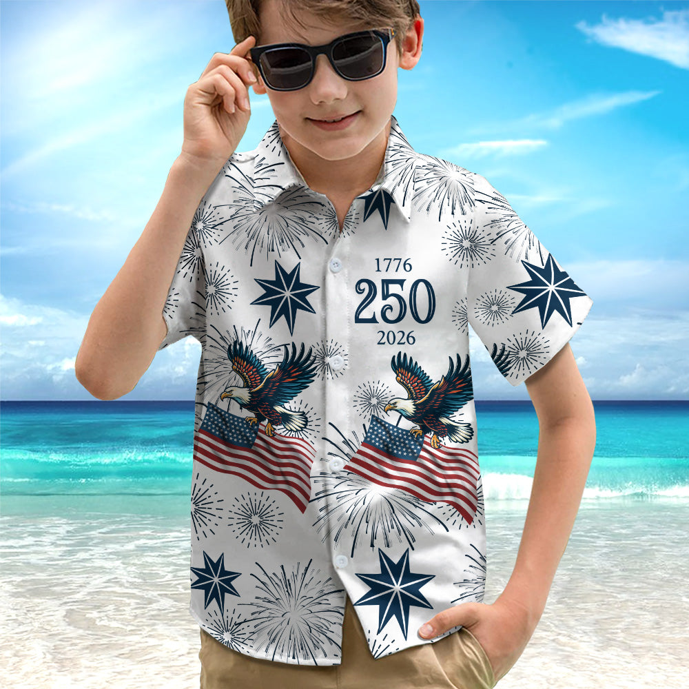 250 Years Anniversary 1776–2026 Eagle Kid Hawaii Shirt TH10 169401