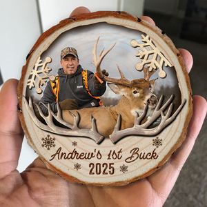 Custom Hunting Photo Wood Slice Christmas Ornament Christmas Tree Decoration TH10 896685