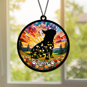 Custom Floral Dog Memorial Suncatcher For Dog Lovers TH10 894305