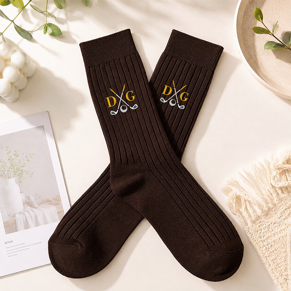 Personalized Monogram Embroidered Socks, Unique Golf Enthusiast Gift, Golfers and Coaches Gift HO82 903278