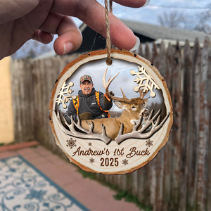 Custom Hunting Photo Wood Slice Christmas Ornament Christmas Tree Decoration TH10 896685