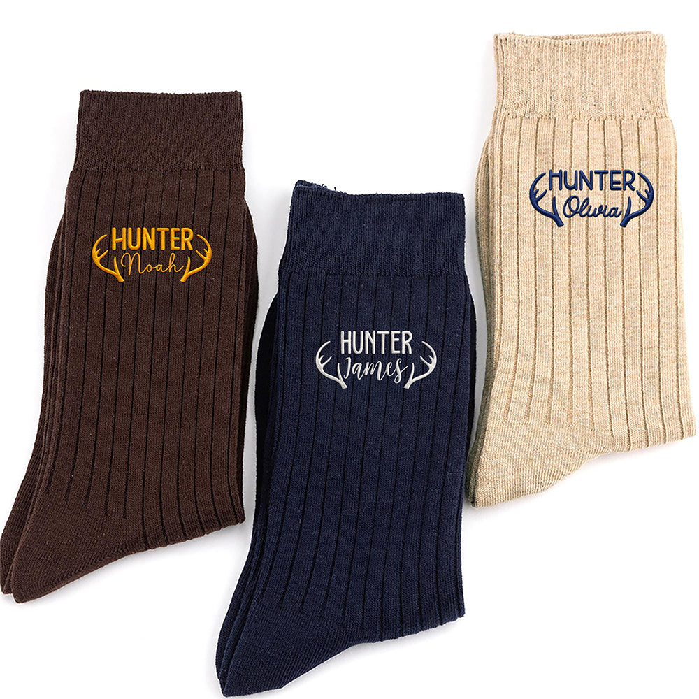 Custom Name Hunting Embroidered Socks - Personalized Gift for Hunting Lovers HA75 922170