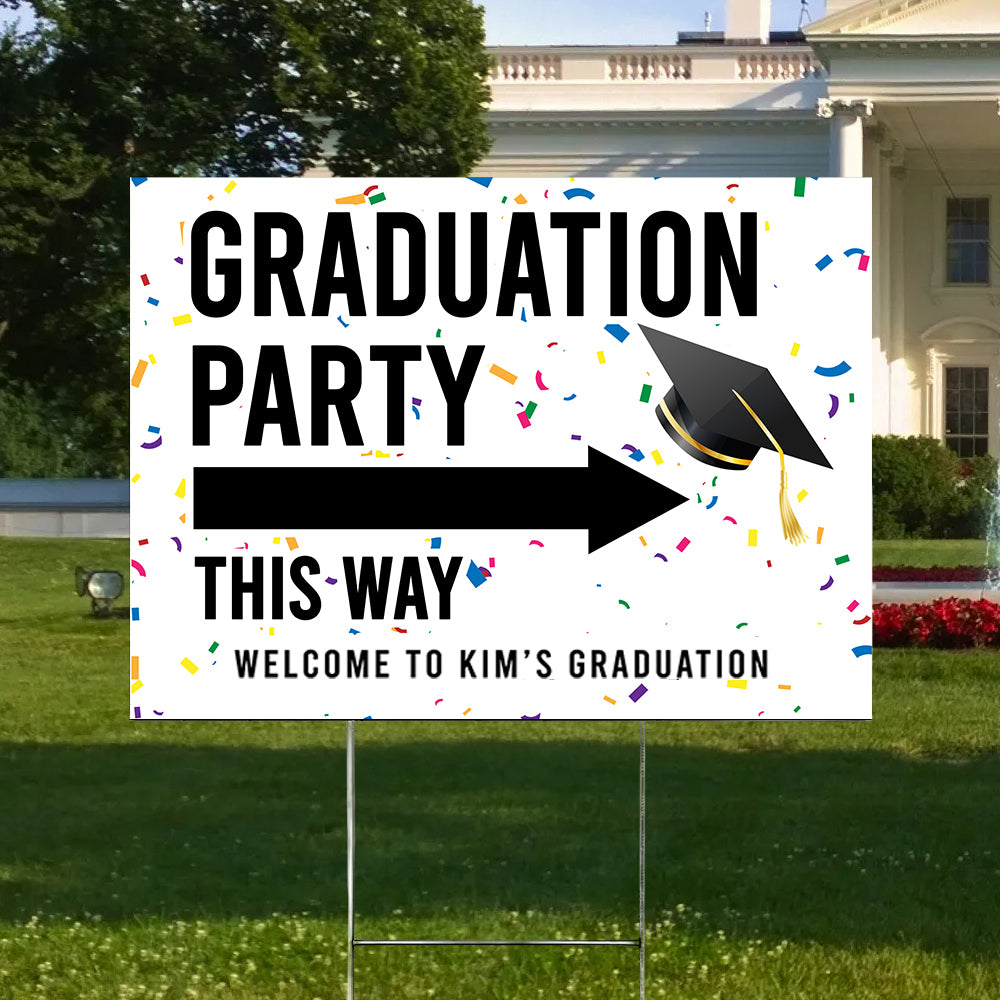 Graduaton Party This Way Yard Sign TH10 892415