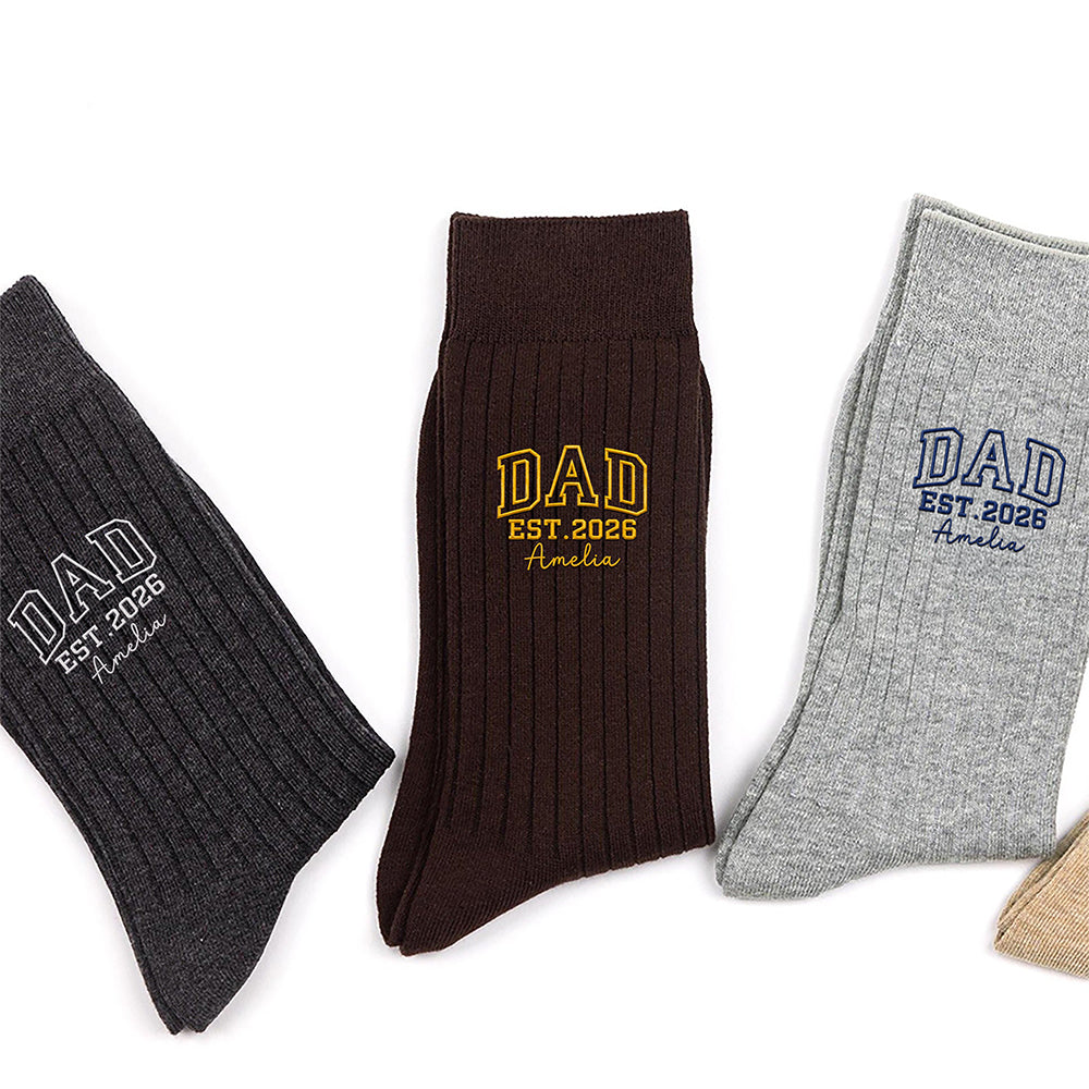 Personalized Dad Est. Year Embroidered Socks Gift for Dad CH07 180498
