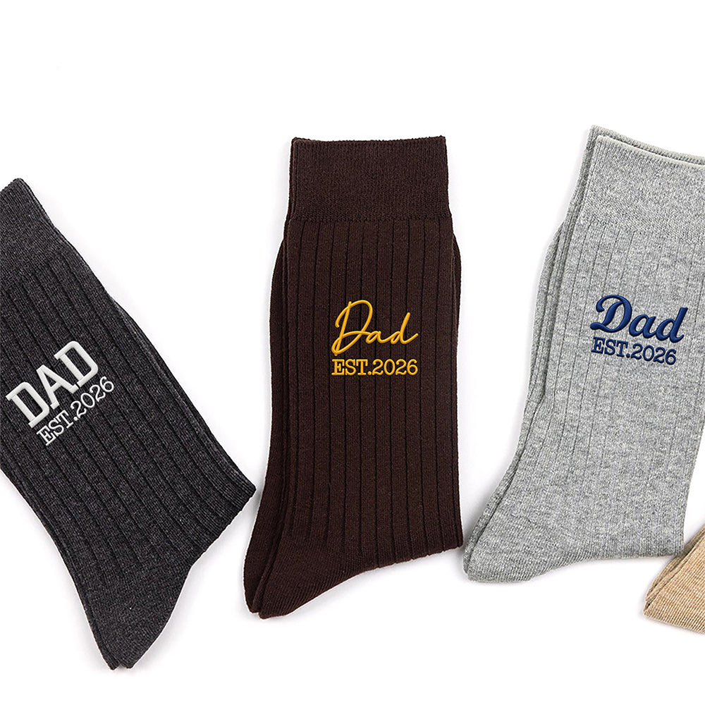 Personalized Dad Embroidered Socks, Special Keepsake For New Dad CH07 180398