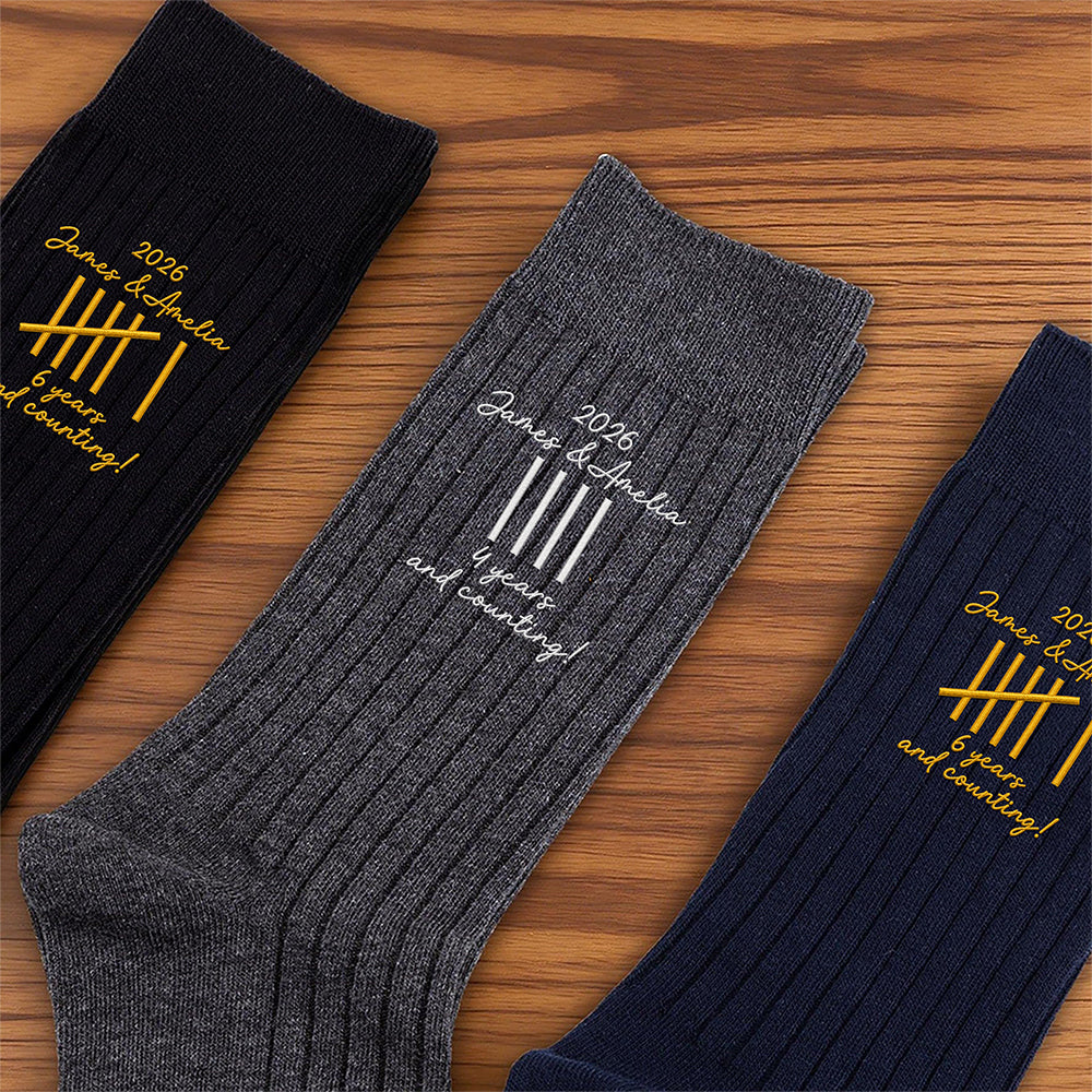 Personalized Anniversary Embroidered Socks Gifts For Couple HA75 919114
