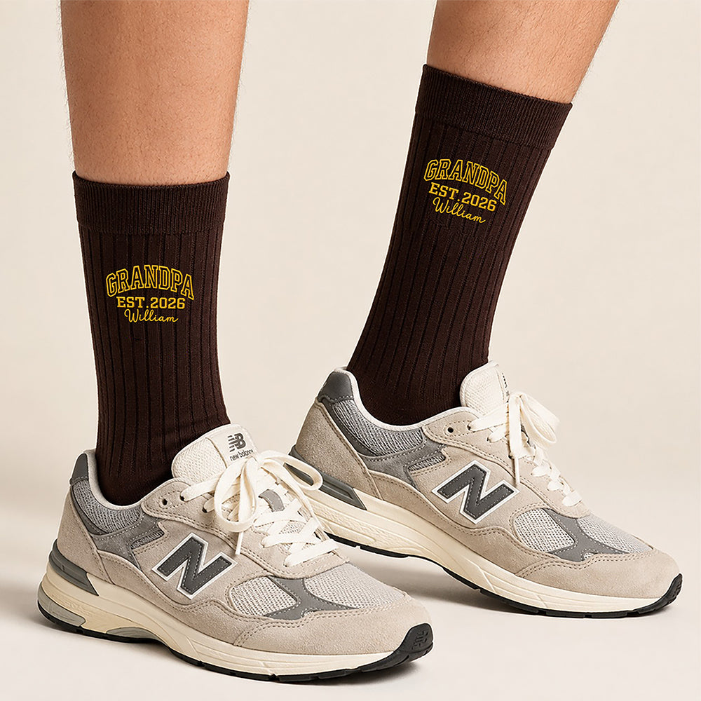 Personalized Dad Est. Year Embroidered Socks Gift for Dad CH07 180498