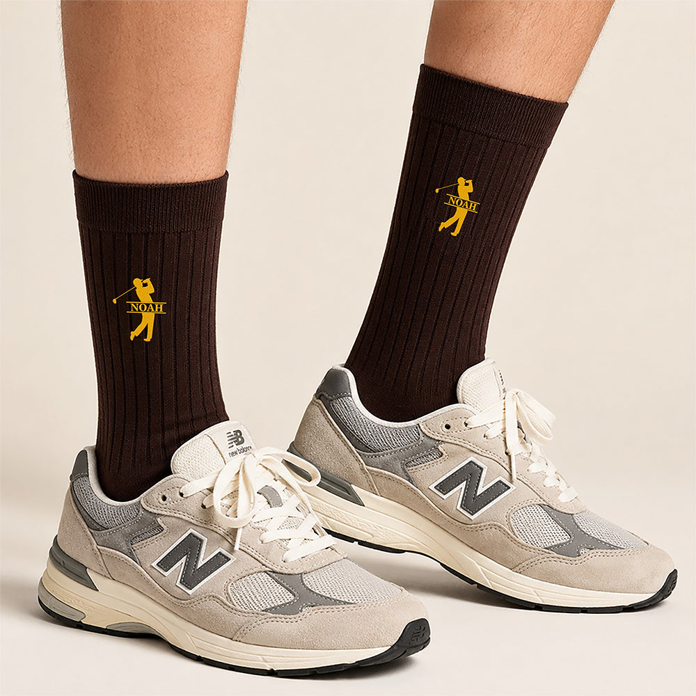 Custom Name Golf Embroidered Socks Golfer Gift Golf Accessories CH07 180322
