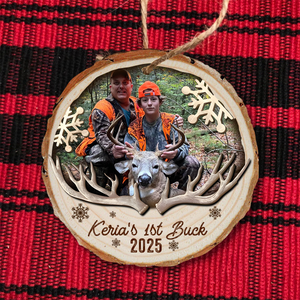 Custom Hunting Photo Wood Slice Christmas Ornament Christmas Tree Decoration TH10 896685