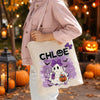 Custom Name Ghost Design Halloween Tote Bag – Personalized Spooky Trick or Treat Bag LM32 669621