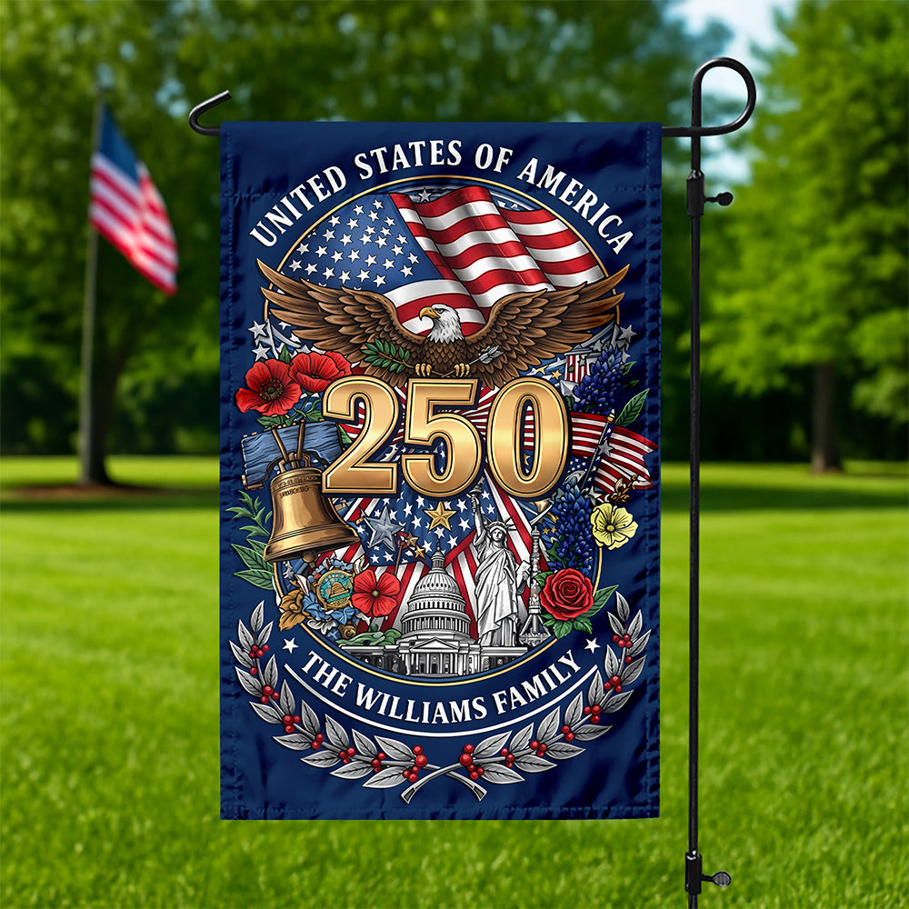 Custom Family Name United States Of America Statue Of Liberty 250th Anniversary Garden Flag LM32 669293