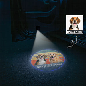 Custom Dog Photo With Vintage Retro Style Car Door Projector Light HO82 894360