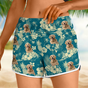 Custom Photo Aloha Hawaiian Dog Women's Beach Short For Summer LM32 893515