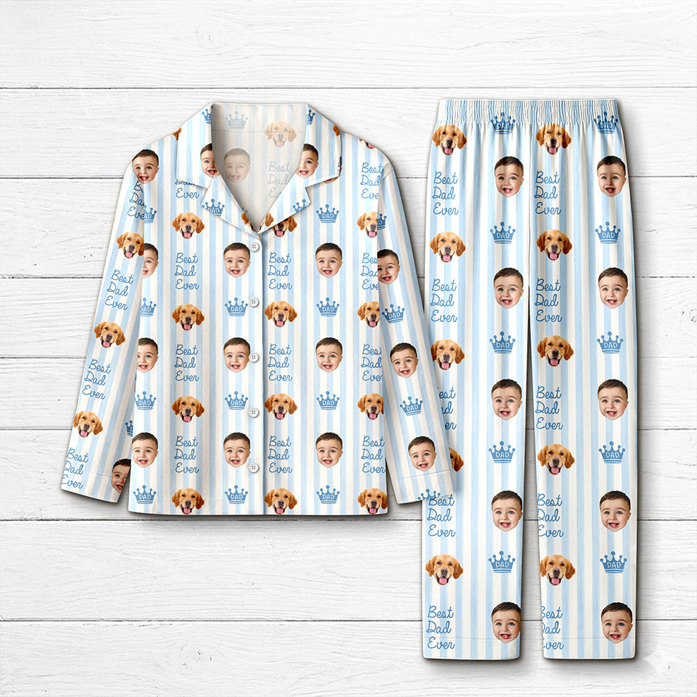 Personalized Pajamas with Kids Photo - Best Dad Mom Ever Pajamas CH07 911986
