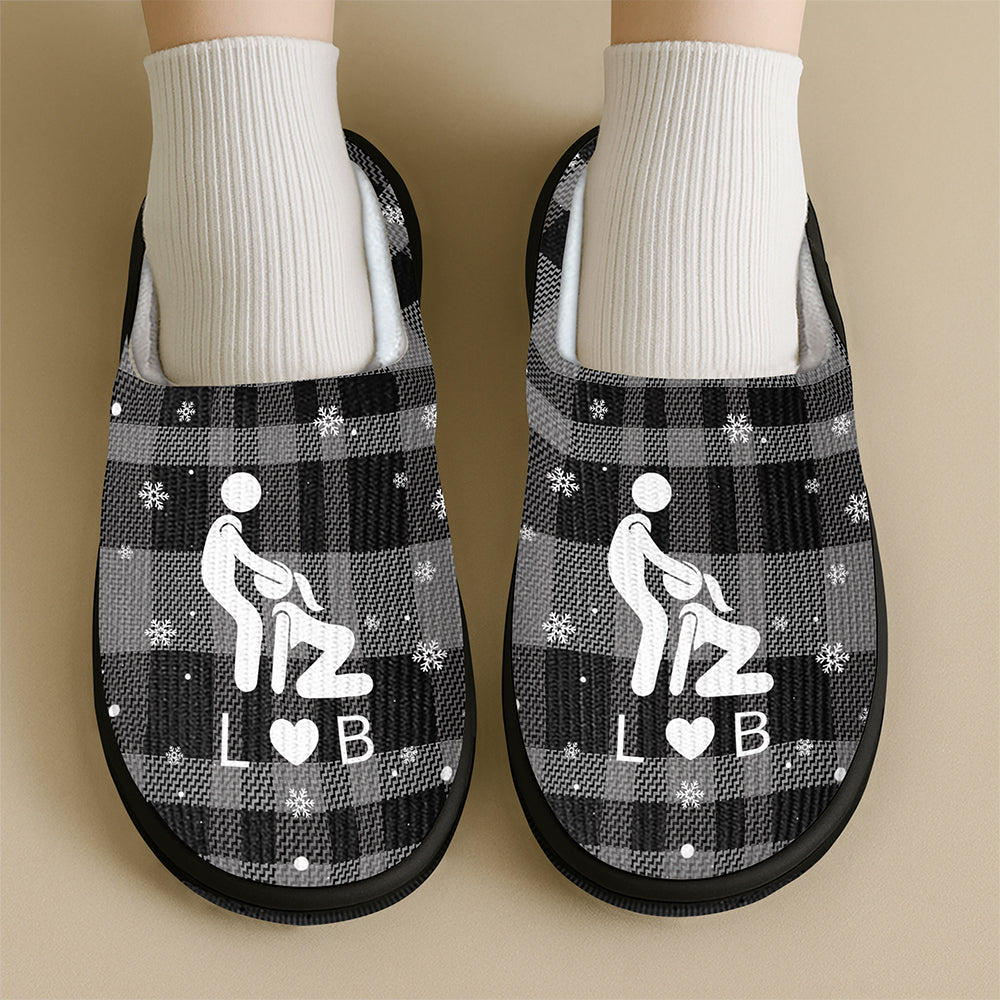 Personalized Funny Adult Couple Christmas Slippers Gift for Husband Wife Boyfriend Girlfriend HA75 919052