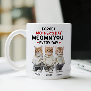 Custom Photo Forget Mother's Day We Own You Everyday Personalized White Mug Funny Gift For Dog Lovers Cat Lovers CH07 895266