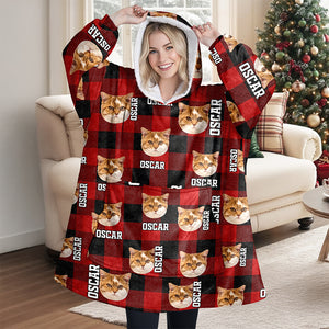 Custom Photo Name Cat Hoodie Blanket For Dog Lovers HA75 898372