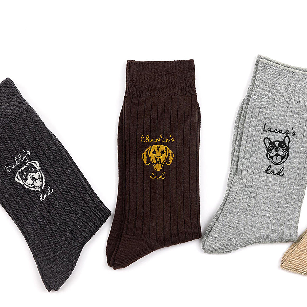 Custom Dog Cat Photo And Name Embroidered Socks Gift For Dog Cat Lovers HA75 921914