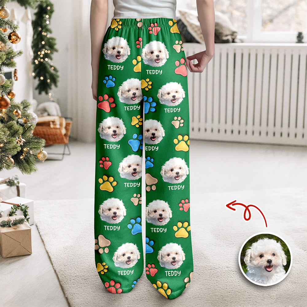 Custom Dog You Left Paw Prints On My Heart 3D Inflated Effect Sweatpants HO82 900378