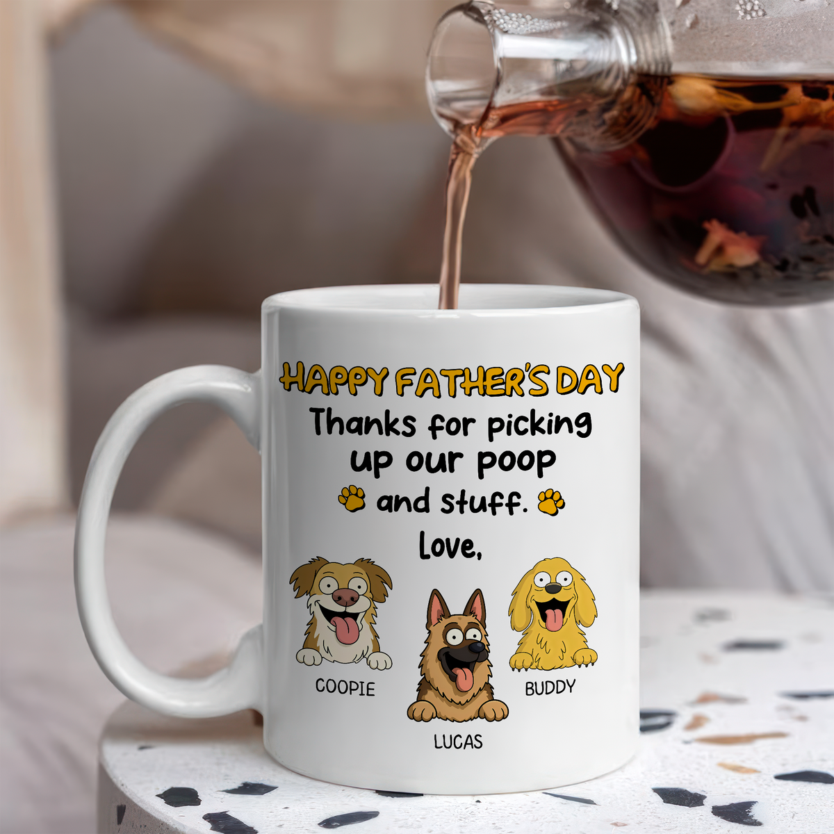 Thank For Picking Up Our Poop Dog White Mug Funny Personalized Gift For Father's Day HO82 893692