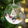 Custom Photo Cat Christmas Glass Ornament CH07 899786