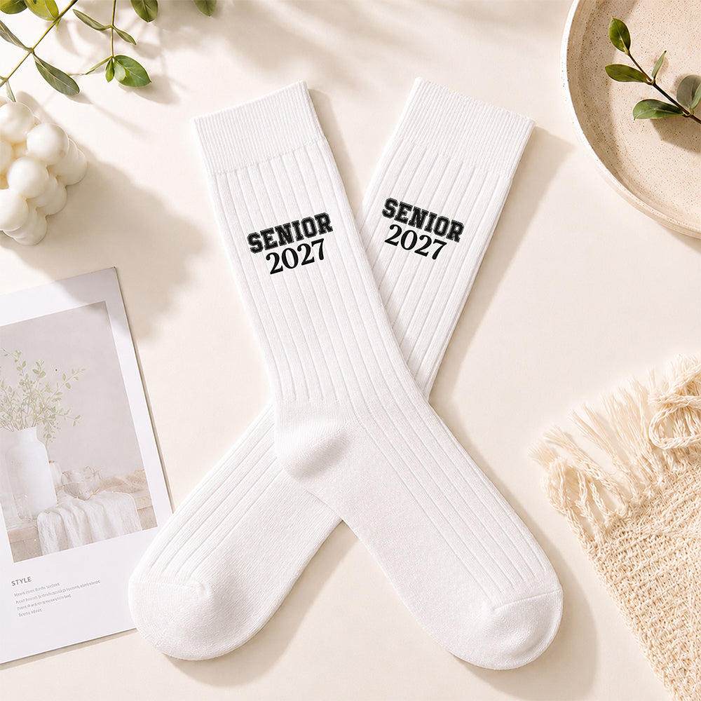 Personalized Senior 2027 Embroidered Socks Graduation Gift TH10 170869