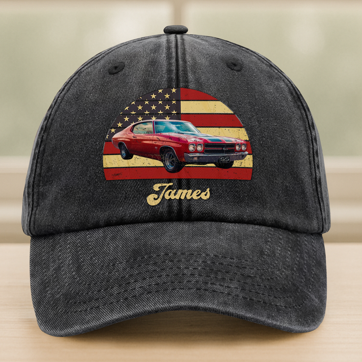 Custom Photo Vintage Retro Car Washed Denim Baseball Cap HA75 892552