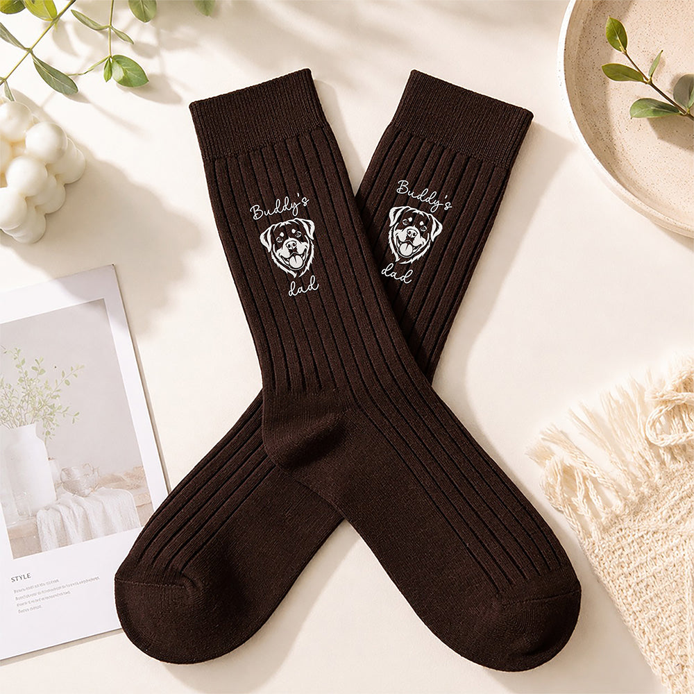 Custom Dog Cat Photo And Name Embroidered Socks Gift For Dog Cat Lovers HA75 921914