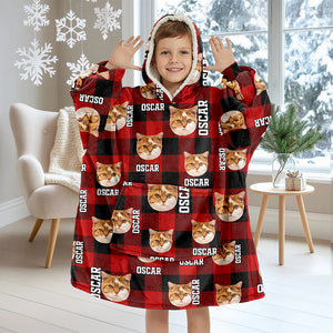Custom Photo Name Cat Hoodie Blanket For Dog Lovers HA75 898372
