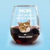 Custom Face Dog Cat - Mom, You’re My Favorite Human Wine Glass HA75 892944