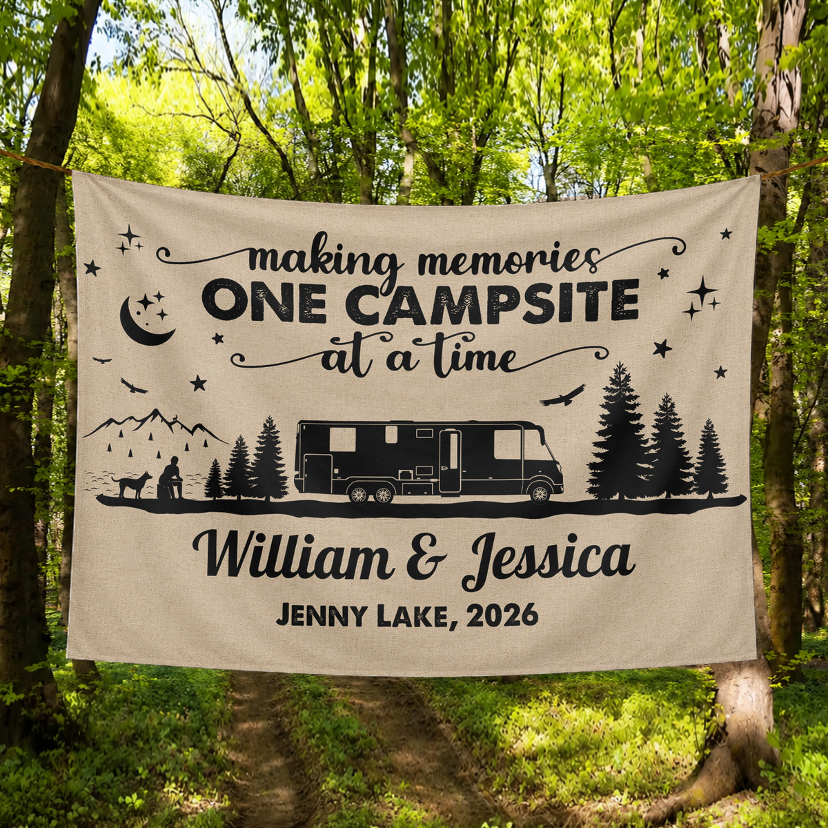 Personalized Welcome To Our Campsite Camping Tapestry HO82 903070