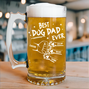 Best Dog Dad Cat Dad Ever Personalized Print Glass Beer Mug Father's Day Gift CH07 895556