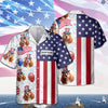 Custom Cute 3D American Dog - Independence Flag Design Hawaiian Shirt LM32 897915